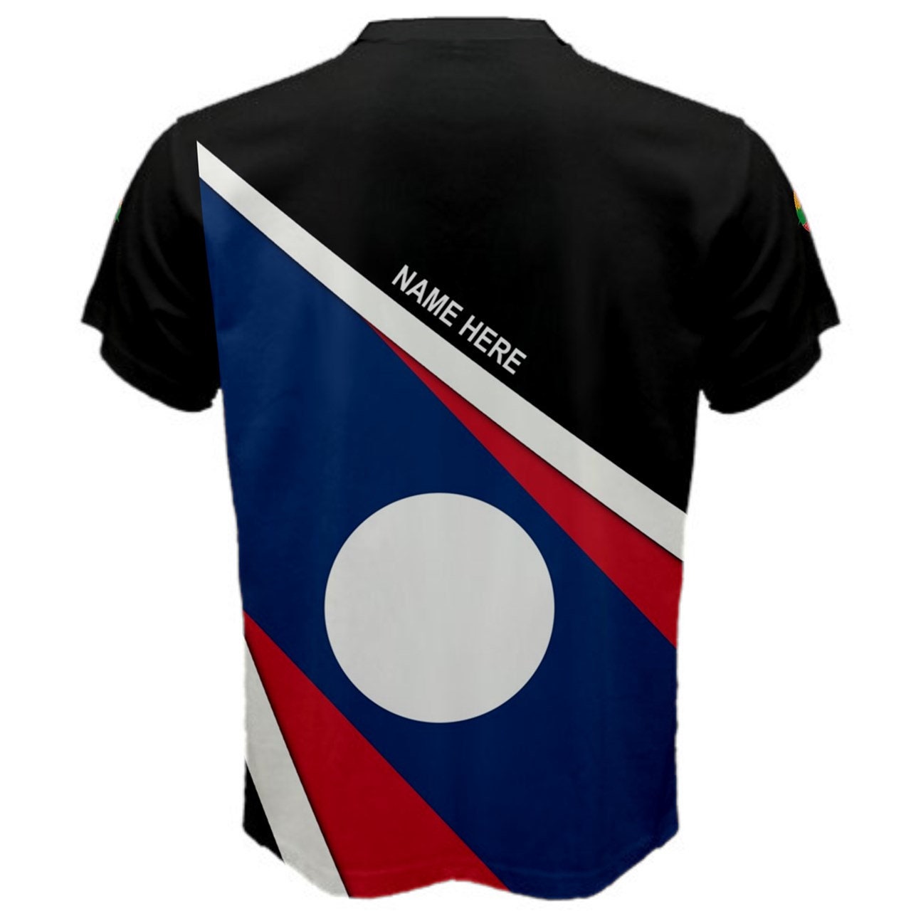 Custom Name Laos Flag Coat of Arms Men's or Kids T-shirt