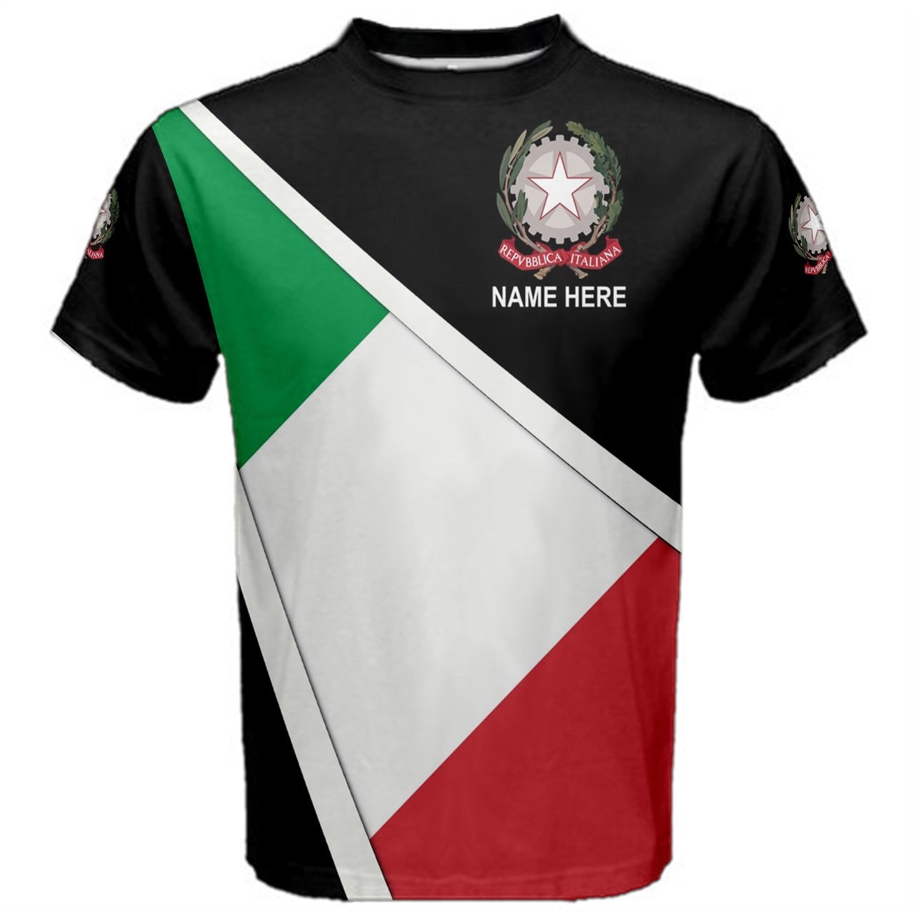 Custom Name Italy Flag Coat of Arms Men's & Kids T-shirts