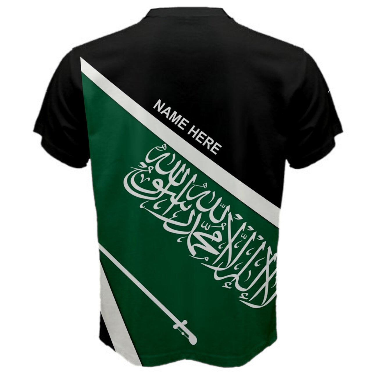 Custom Name Saudi Arabia Flag Coat of Arms Men's & Kids T-shirts