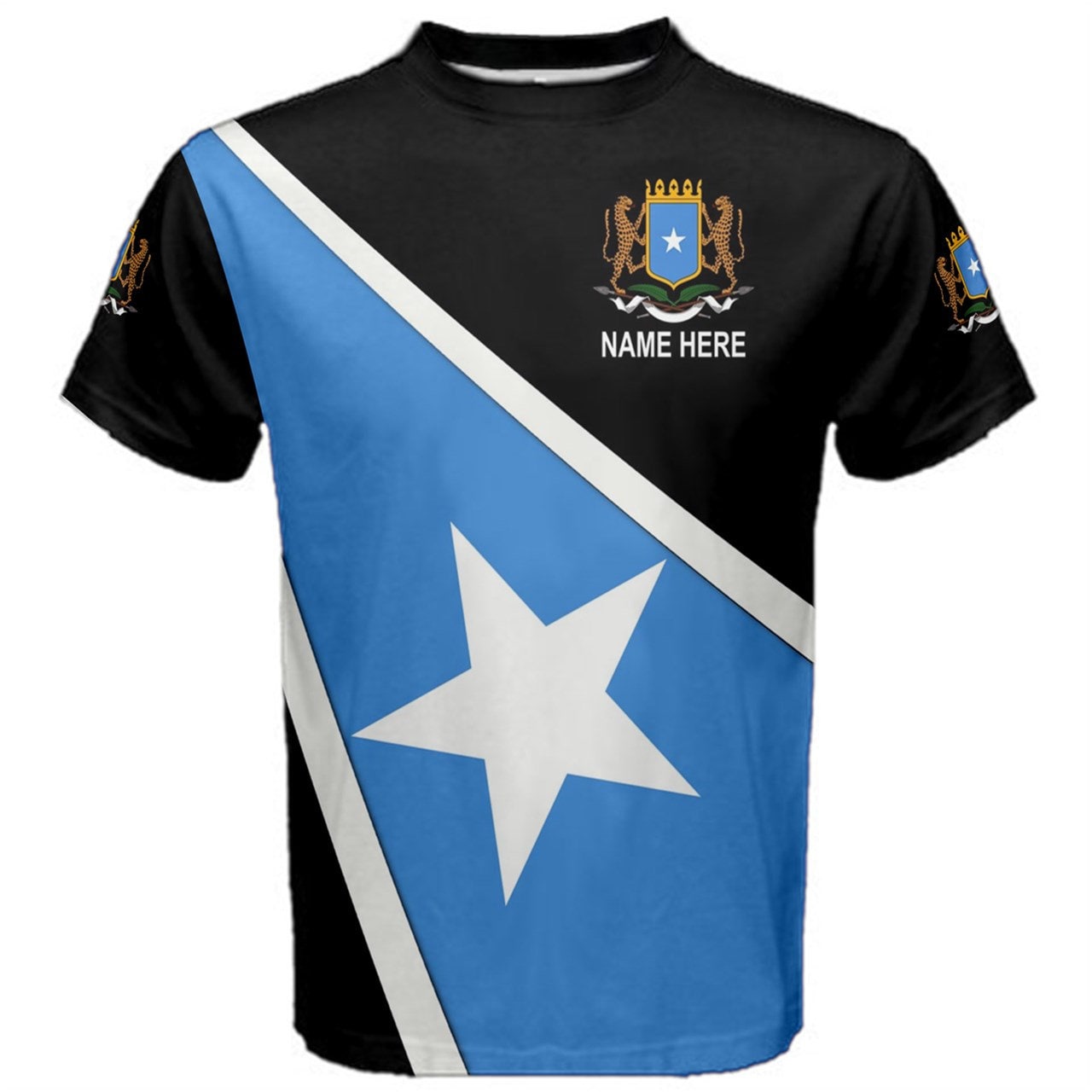 Custom Name Somalia Flag Coat of Arms Men's & Kids T-shirts