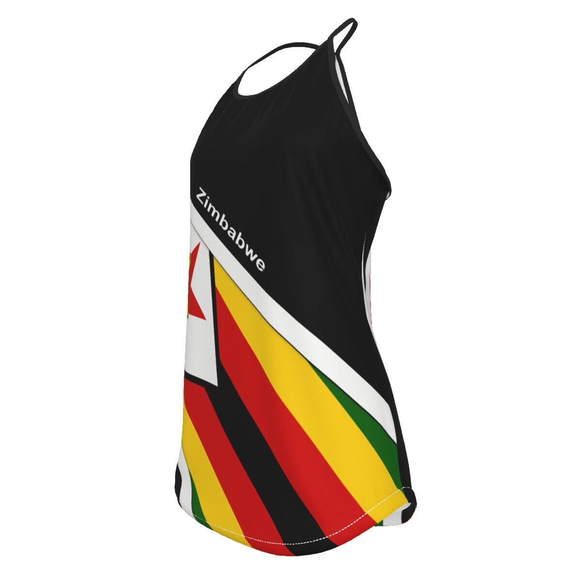 Zimbabwe Flag Women's Criss-Cross Open Back Tank Top