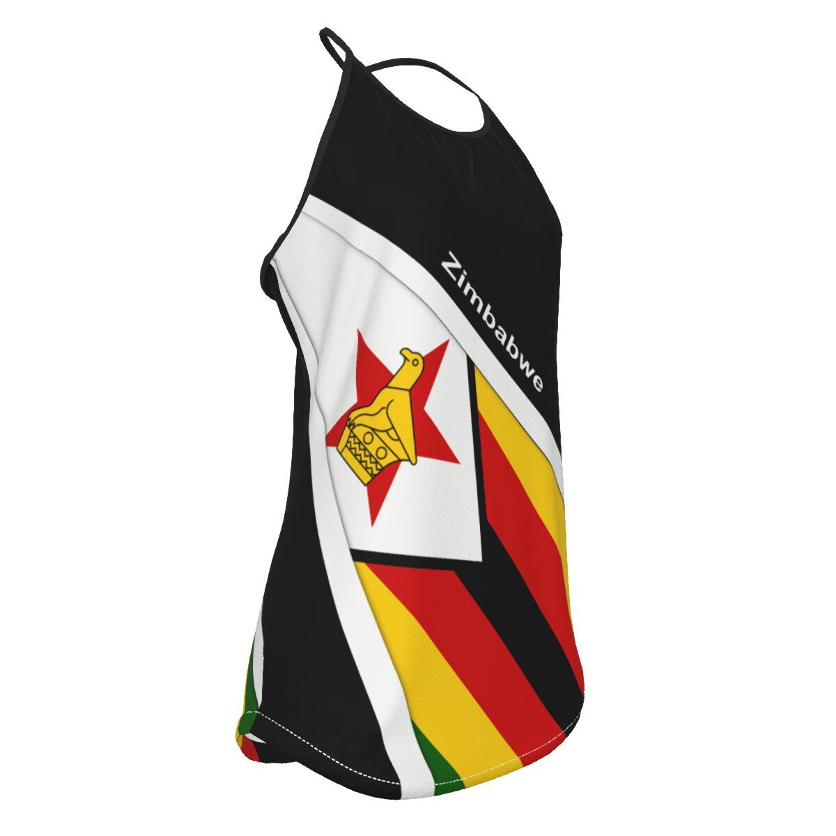 Zimbabwe Flag Women's Criss-Cross Open Back Tank Top