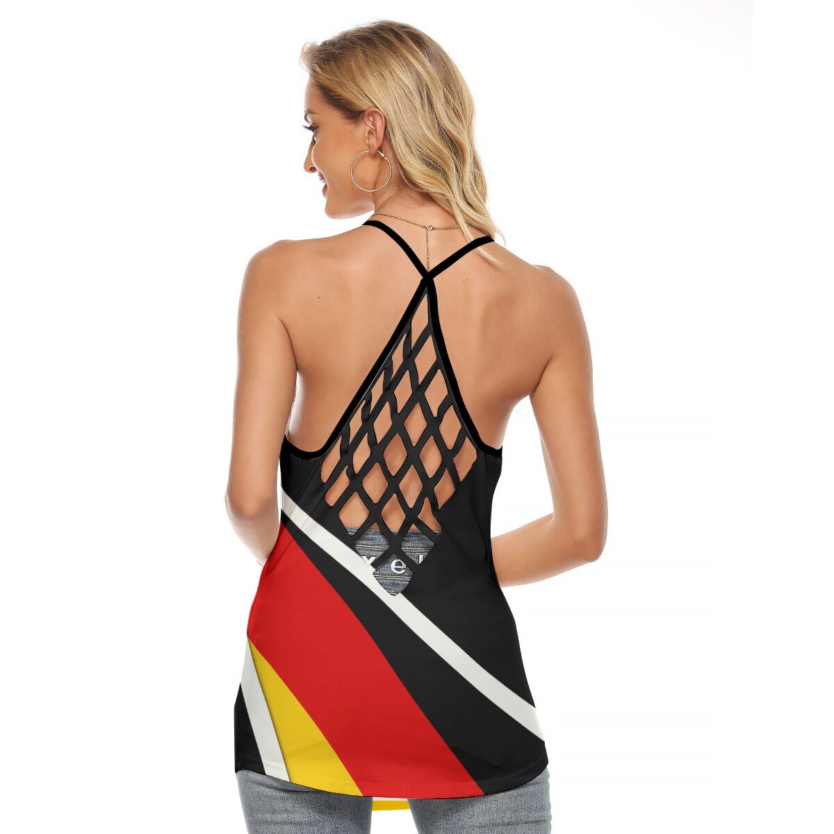 Germany Flag Women's Criss-Cross Open Back Tank Top