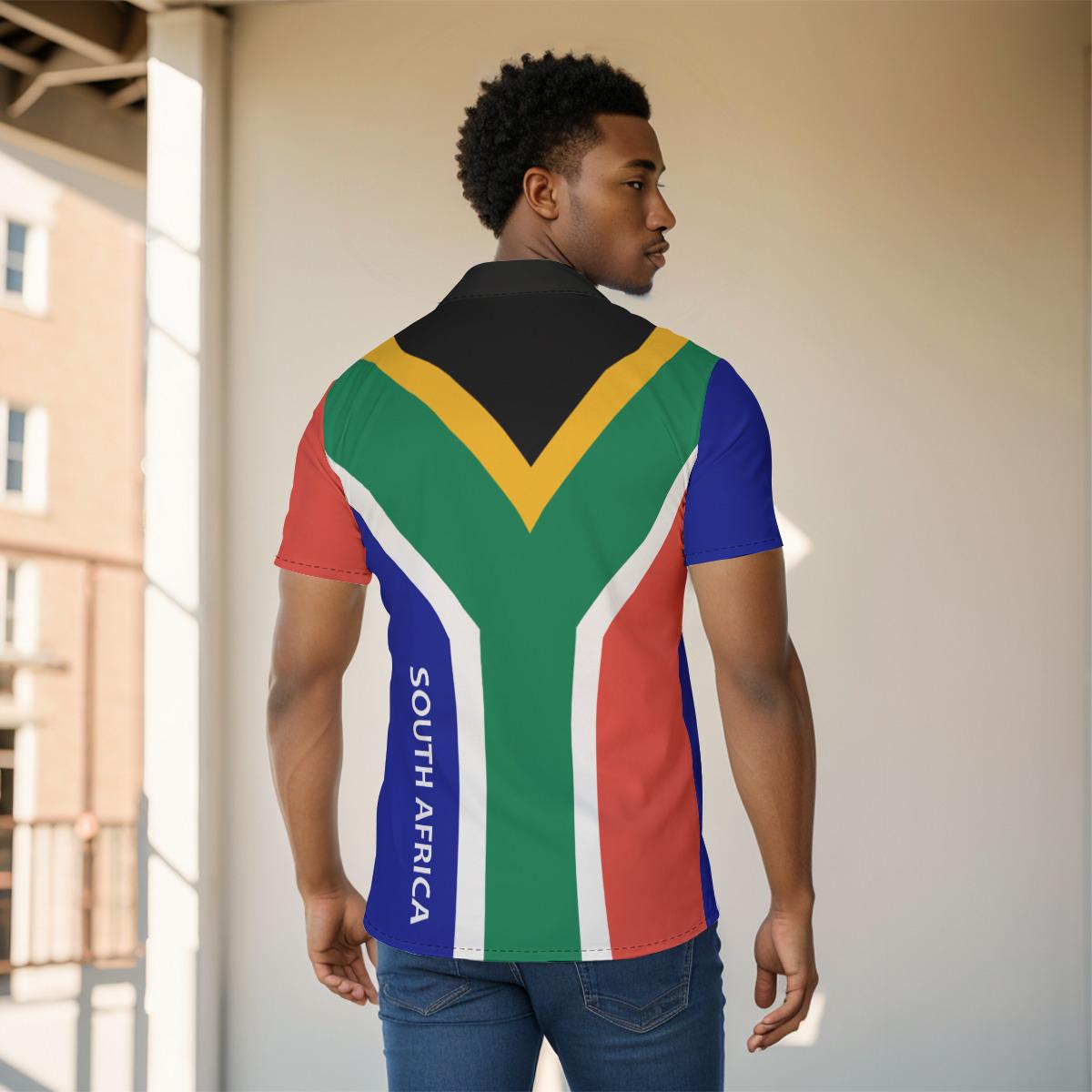 South Africa Coat of Arms Men's Dress Button up Shirt