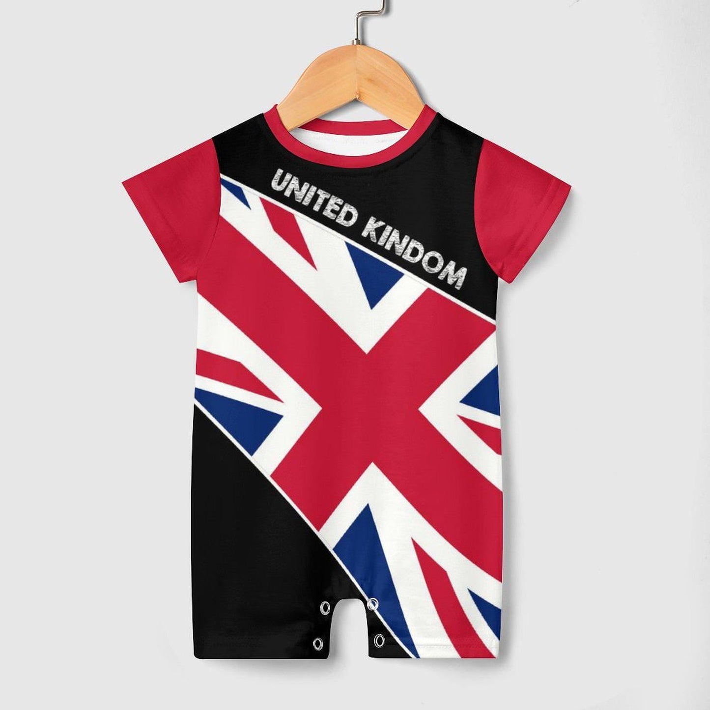 Add Your Childs Name. United Kingdom Flag Newborn Baby Onesie Bodysuit Romper