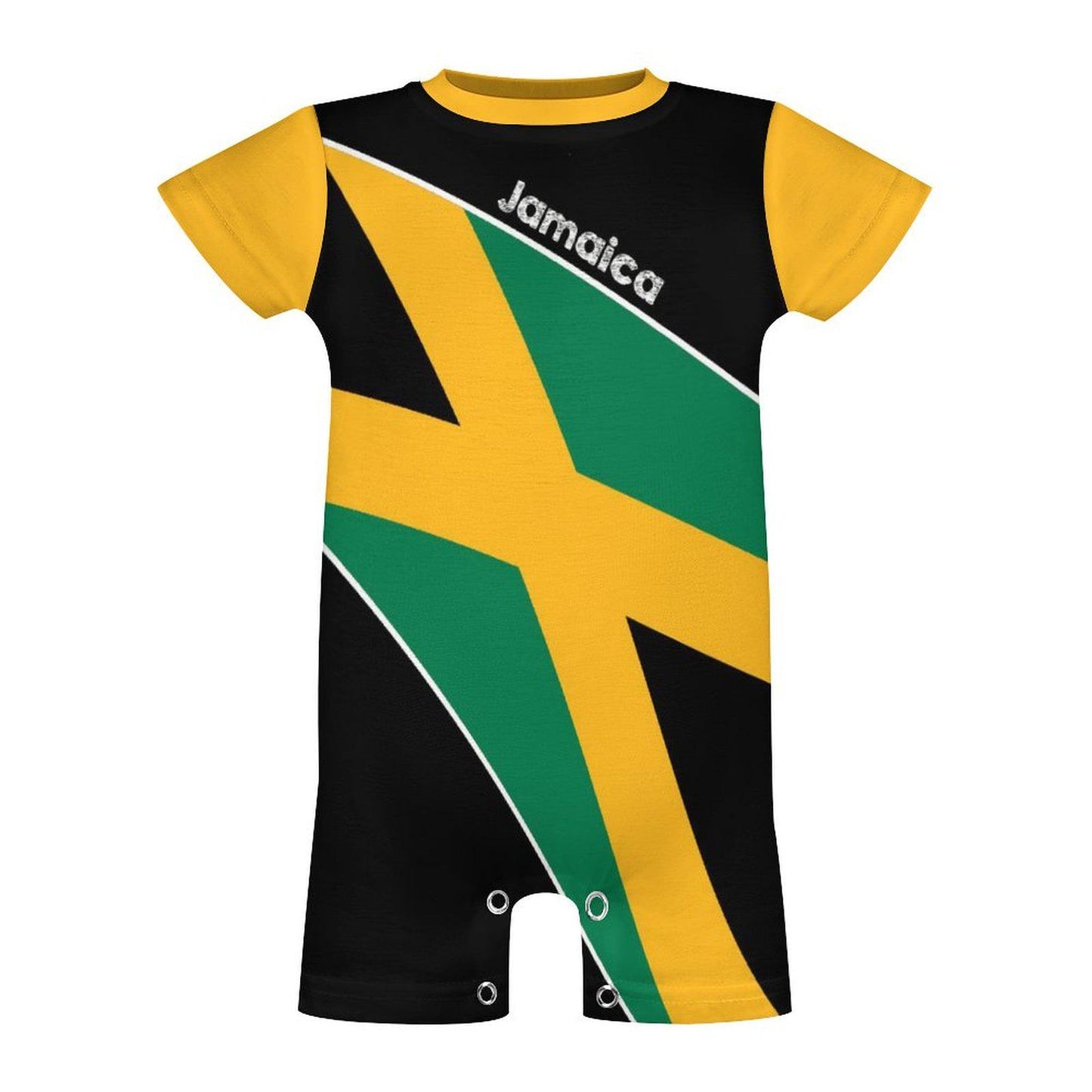 Add Your Childs Name. Jamaica Flag Newborn Baby Onesie Bodysuit Romper