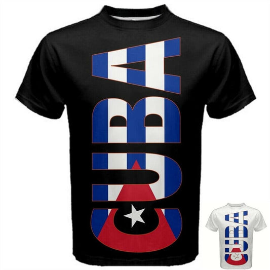 Cuba Flag Text Logo T-shirt