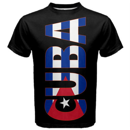 Cuba Flag Text Logo T-shirt
