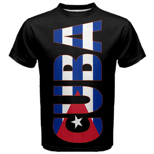 Cuba Flag Text Logo T-shirt