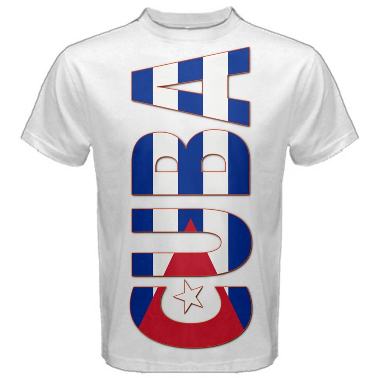 Cuba Flag Text Logo T-shirt