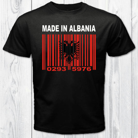 Made in Albania Barcode Flag Personalized T-shirt