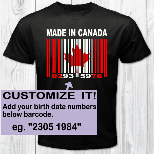Made in Canada Barcode Flag Personalized T-shirt