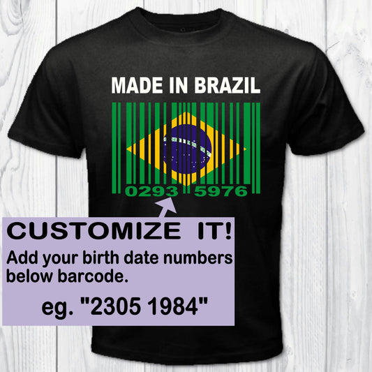 Made in Brazil Barcode Flag Personalized T-shirt