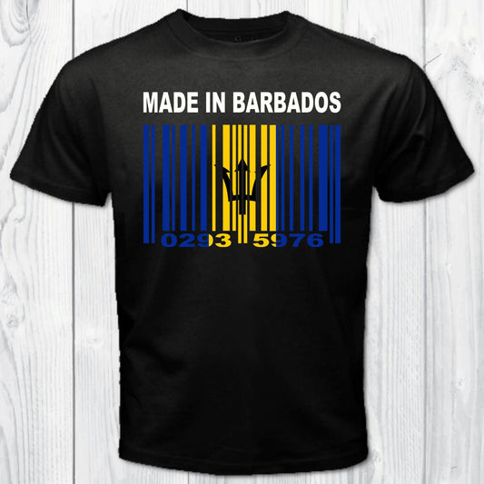 Made in Barbados Barcode Flag Personalized T-shirt