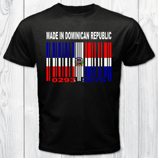 Made in Dominican Republic Barcode Flag Personalized T-shirt