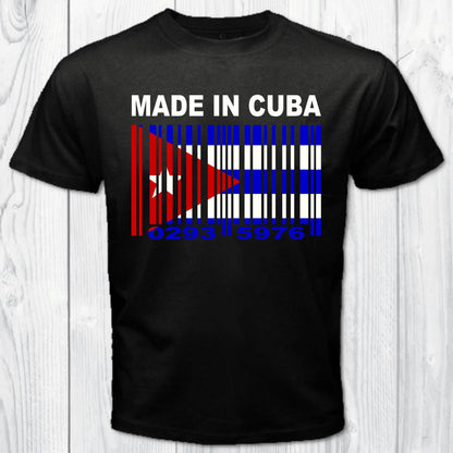 Cuba Add Your Birth Date to Barcode Numbers Cuban Flag Personalized T-shirt