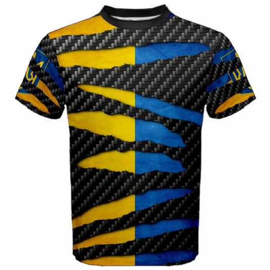 Ukraine Beast Ripped Flag T-shirt