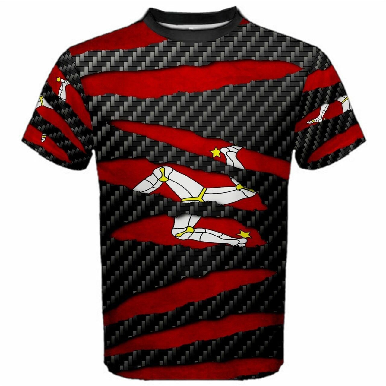 Isle of Man Flag Beast Ripped T-shirt