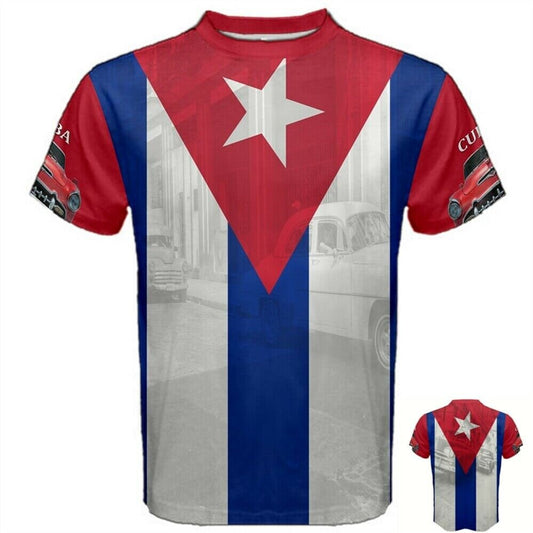 Cuban Classic Car National Flag T-shirt