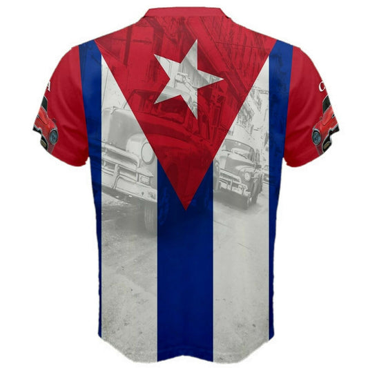 Cuban Classic Car National Flag T-shirt