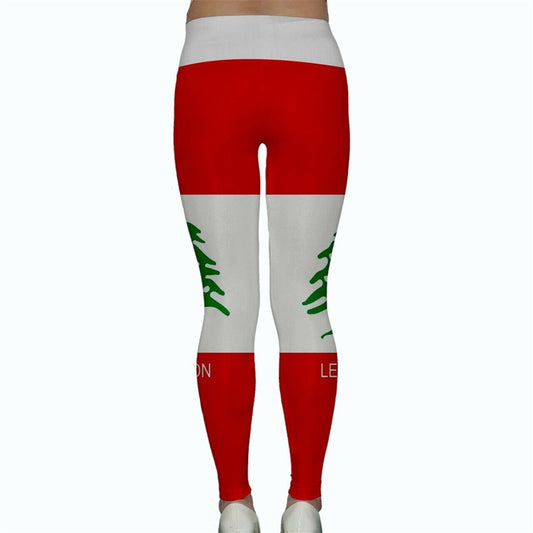 Lebanon Flag Yoga Pants Leggings