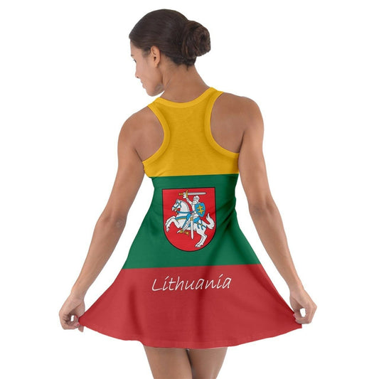 Lithuania Flag Sleeveless Racerback Dress