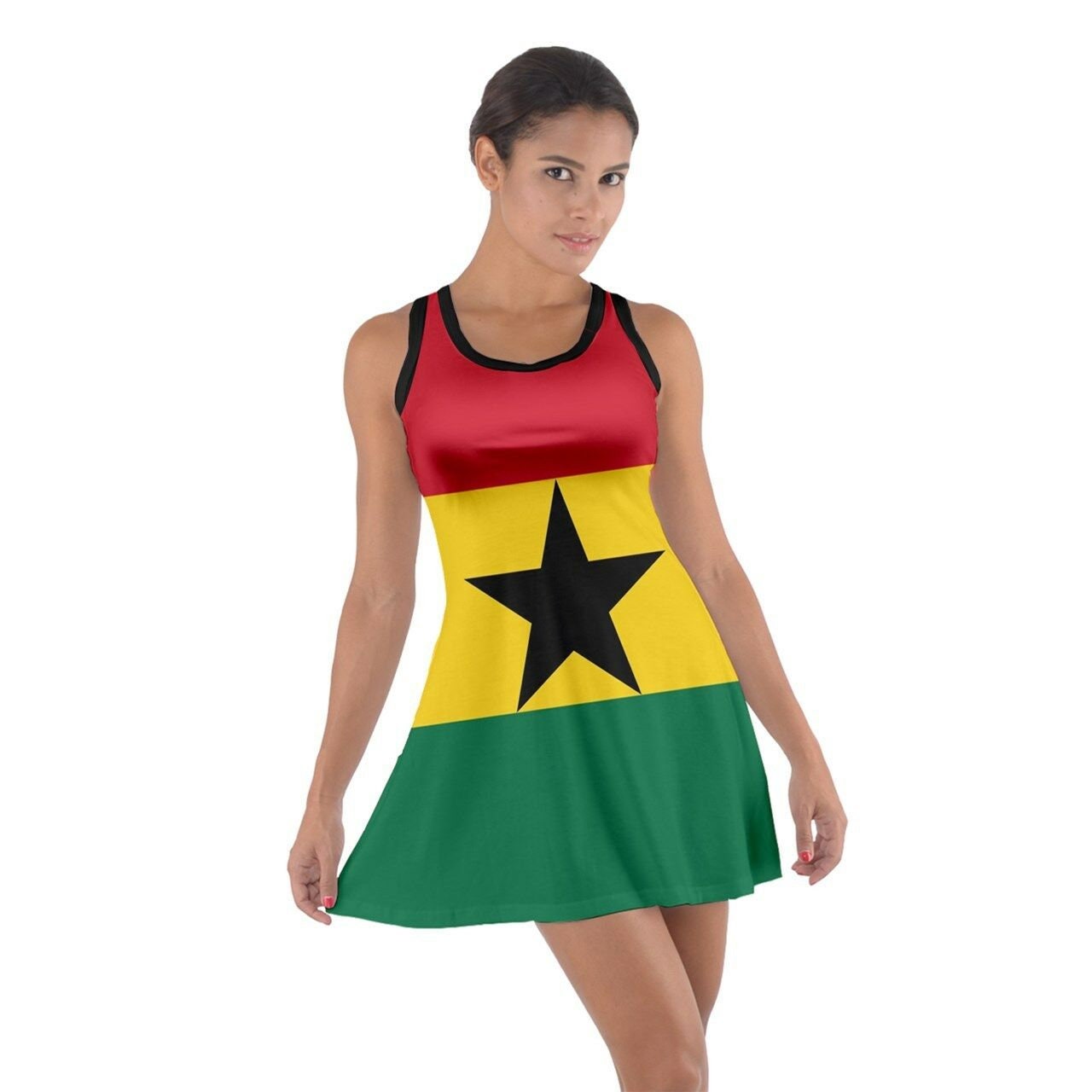 Ghana Flag Cute Sleeveless Racerback Dress