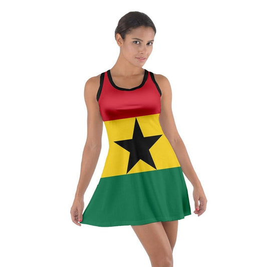 Ghana Flag Cute Sleeveless Racerback Dress