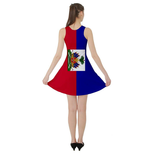 Haiti Flag Sleeveless Sundress Dress