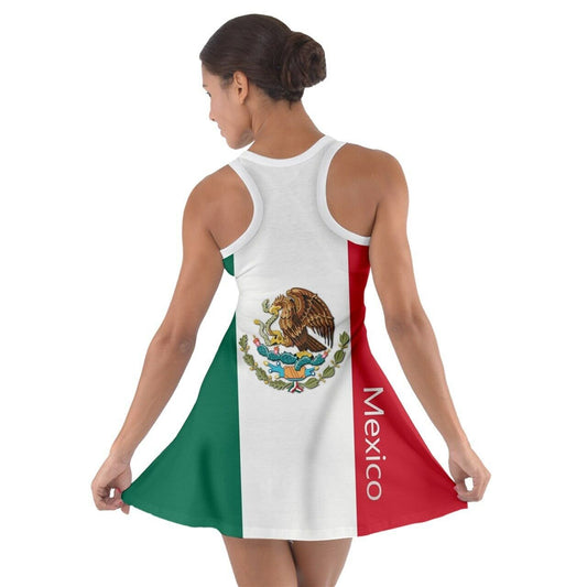 Mexico Flag Sleeveless Racerback Dress