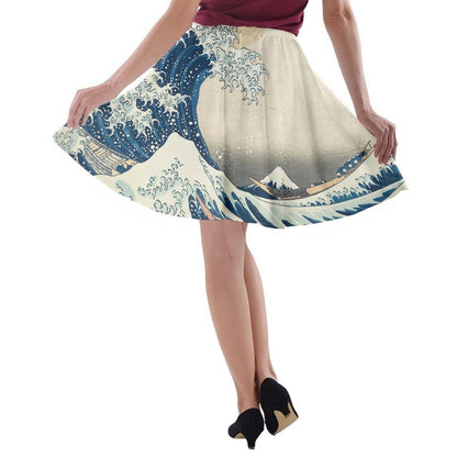 Great Wave Off Kanagawa Japanese Art Skater Skirt or Dress