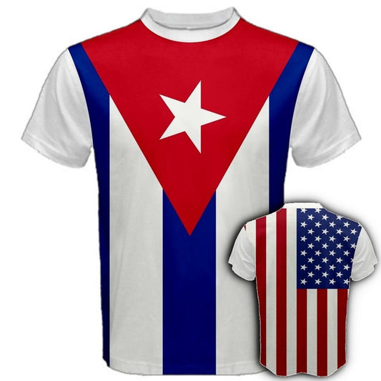 Cuba/USA United States Multi Flag T-shirt