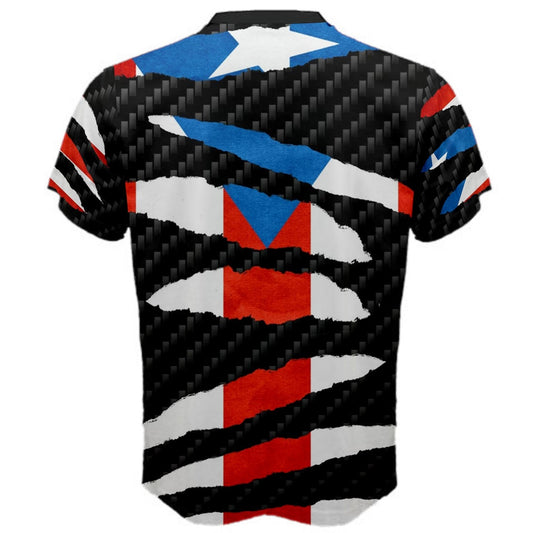 Puerto Rico National Flag Beast Ripped Graphic T-shirt