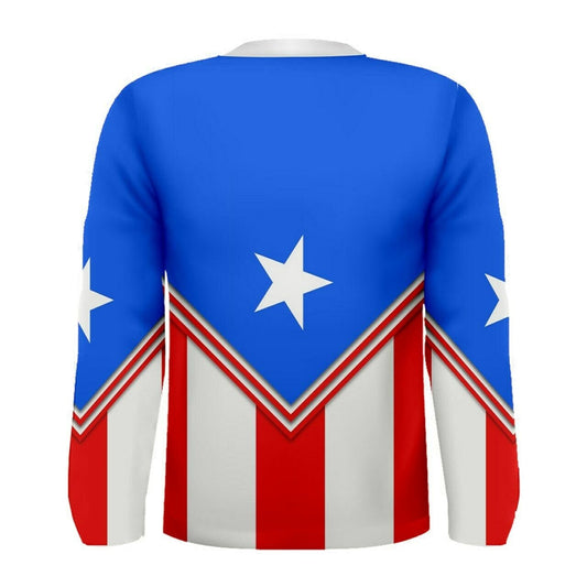 Puerto Rico Flag Long Sleeve Coat or Arms T-shirt