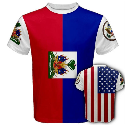 Haiti/United States Multi Flag T-shirt
