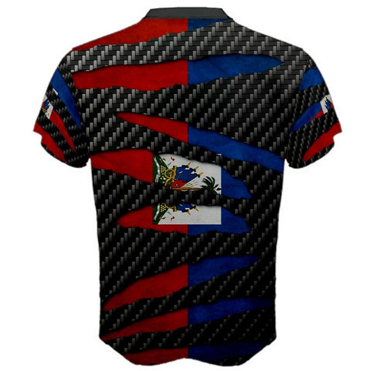 Haiti Flag Beast Ripped T-shirt