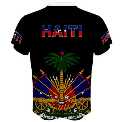 Made in Haiti National Coat of Arms Barcode Flag T-shirt