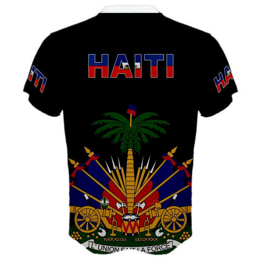Made in Haiti National Coat of Arms Barcode Flag T-shirt
