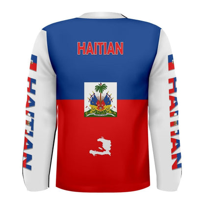 Haitian Country Flag Long Sleeve T-shirt