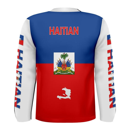 Haitian Country Flag Long Sleeve T-shirt