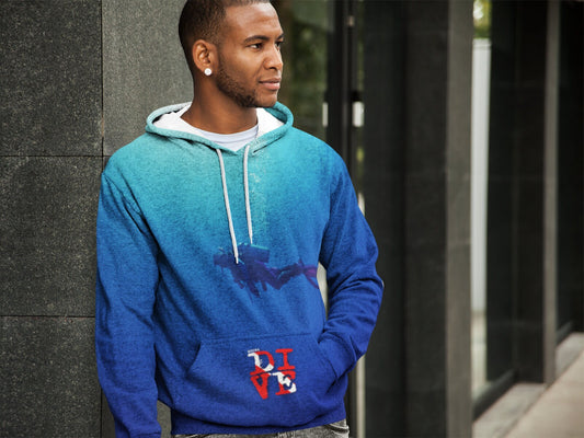 Live To Dive Deep Scuba Diver Pullover Hoodie