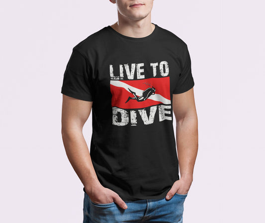 Live to Dive Scuba Diver T-shirt