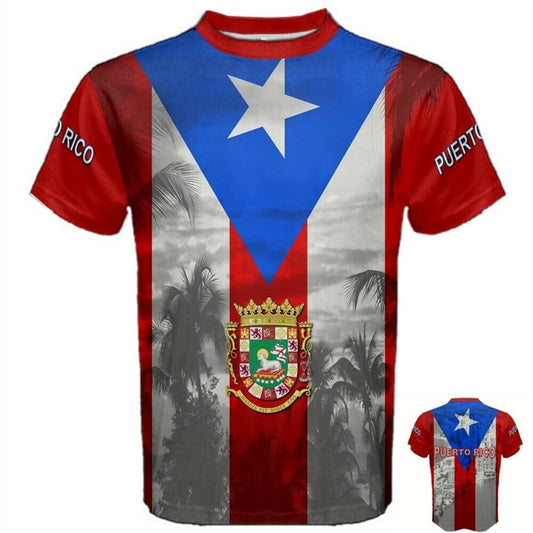 Puerto Rico Palm Tree National Flag T-shirt