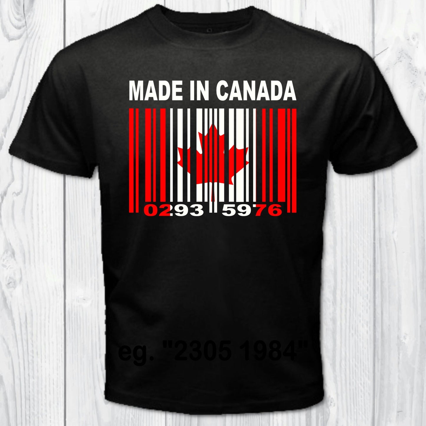Made in Canada Barcode Flag Personalized T-shirt