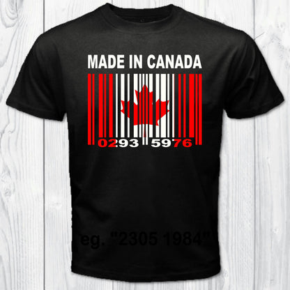 Made in Canada Barcode Flag Personalized T-shirt