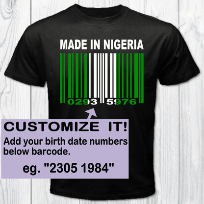 Made In Nigeria Barcode Flag Personalized T-shirt