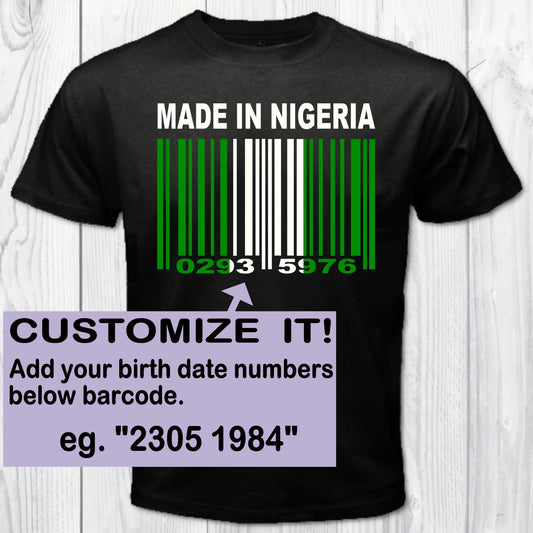 Made In Nigeria Barcode Flag Personalized T-shirt