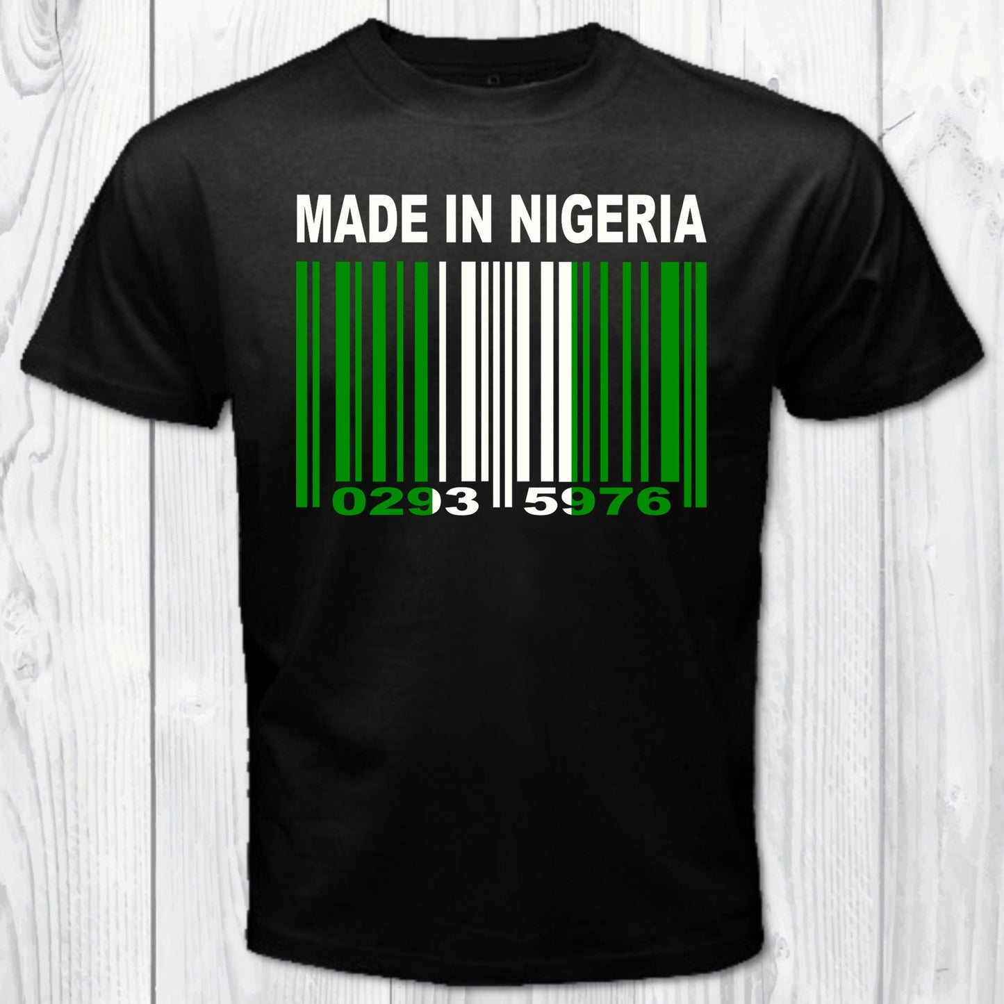 Made In Nigeria Barcode Flag Personalized T-shirt