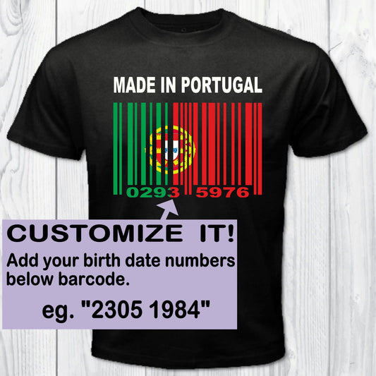 Made in Portugal Barcode Flag Personalized T-shirt