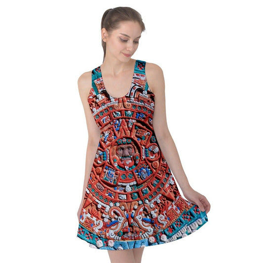Aztec Sun Stone Mexico Sleeveless Sundress